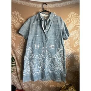 SEA New York Embroidered Mini Dress in Blue & White